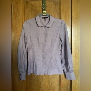 Maje fitted houndstooth button up shirt